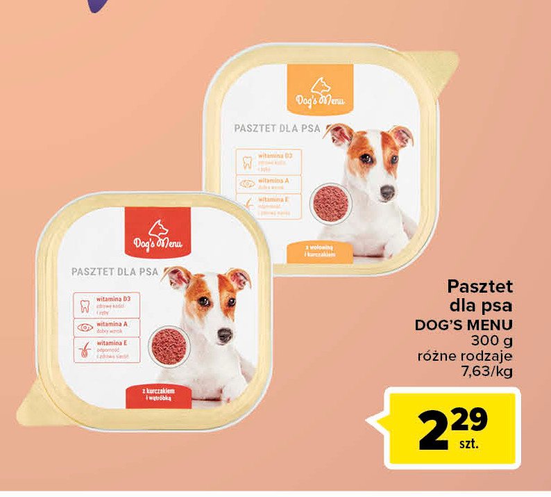 Pasztet dla psa kurczak i wołowina Dog's menu promocje