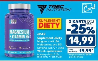Suplement diety Magnez + wit. B6, Melatonina, Kofeina, wit. C + cynk promocja w Kaufland