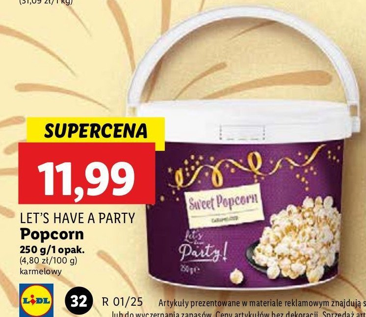 Popcorn karmelizowany Let's have a party! promocja