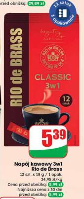 Napój kawowy 3w1 Rio de Brass promocja w Dino