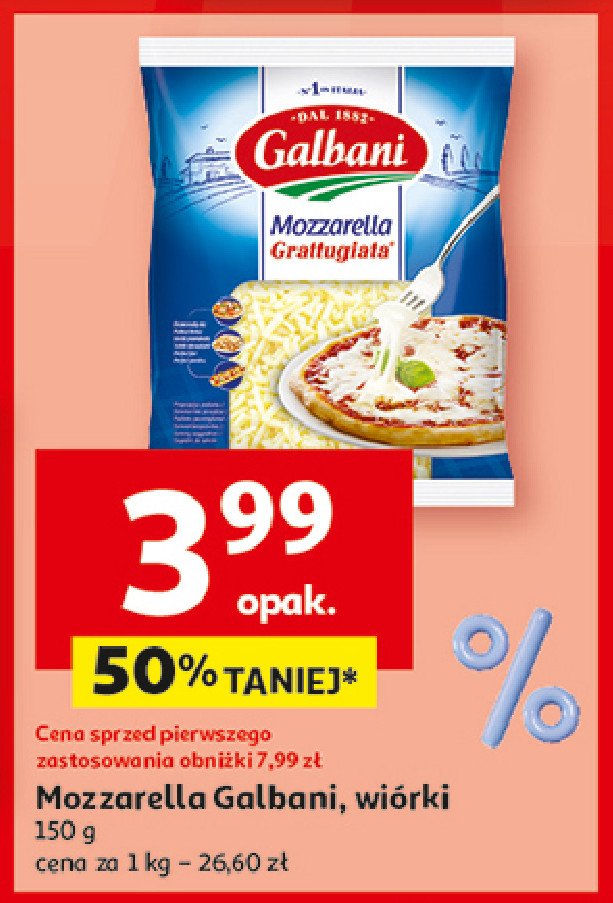 Ser mozzarella wiórki Galbani promocja w Auchan