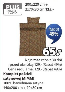 Komplet pościeli satynowej MIMMI promocja w Jysk