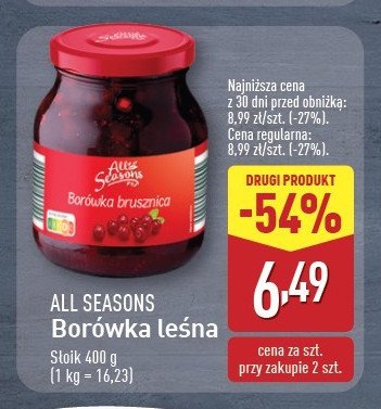Borówka leśna All seasons promocja w Aldi