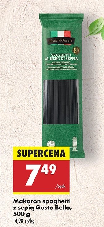 Makaron spaghetti al nero di seppia Gustobello promocja