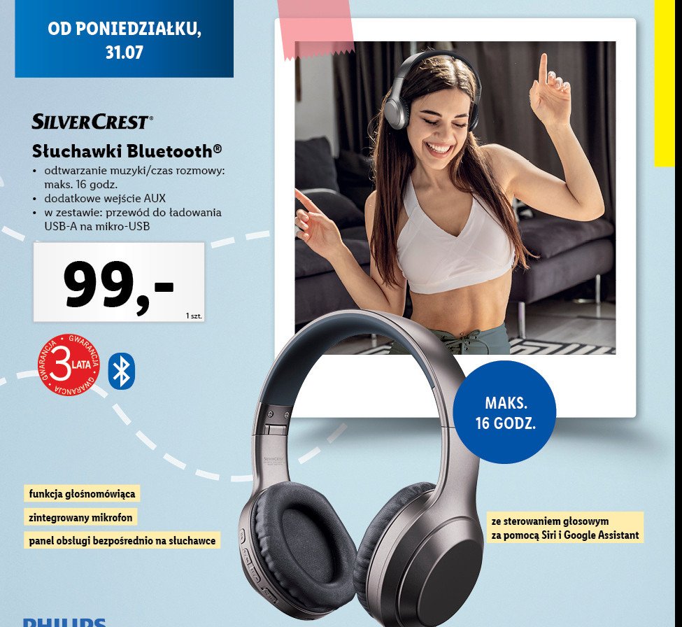 Słuchawki bezprzewodowe bluetooth Silvercrest promocja