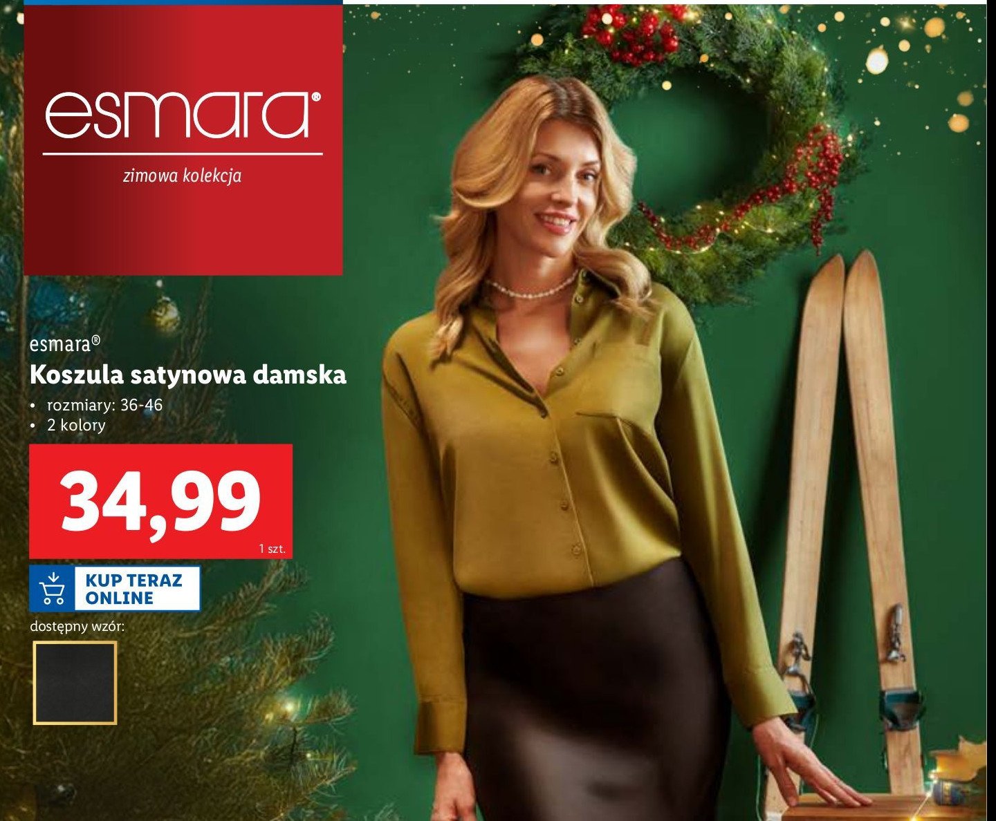 Koszula satynowa damska 34-46 Esmara promocja w Lidl