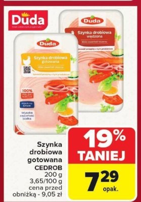 Szynka drobiowa gotowana Duda CEDROB promocja w Carrefour Market