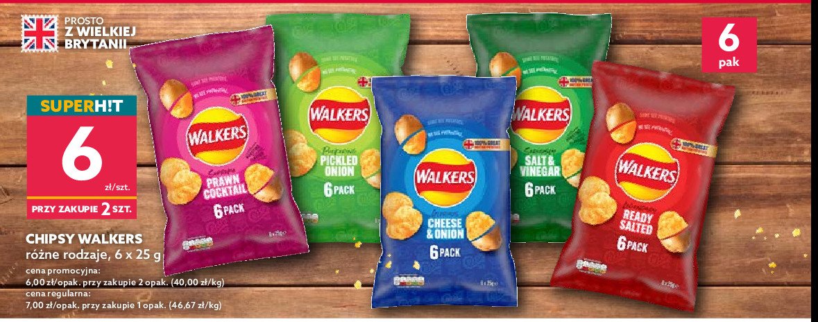 Chipsy pickled onion WALKERS FRITO LAY WALKERS promocja