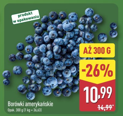 Borówki amerykańskie 300 g promocja w Aldi