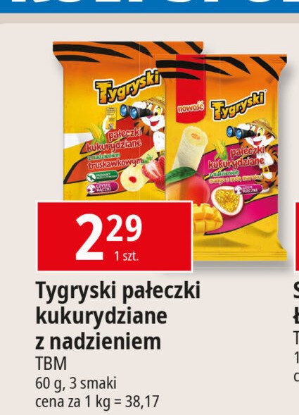 Pałeczki kukurydziane truskawkowe Tygryski promocja