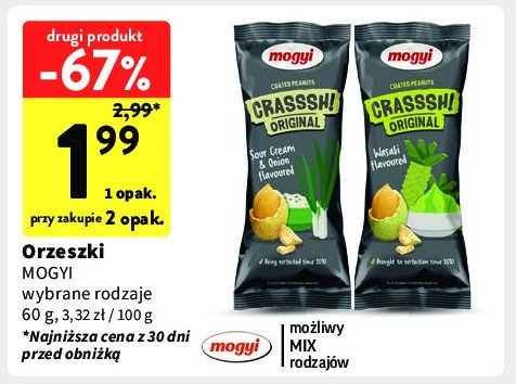 Orzeszki w panierce o smaku cebulowo-śmietanowym Mogyi crasssh! promocja w Intermarche