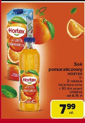 Sok pomarańczowy Hortex promocja w Carrefour