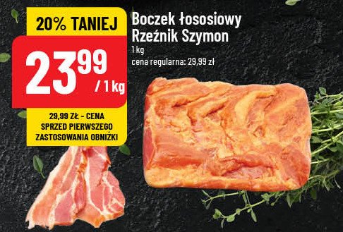 Boczek łososiowy Rzeźnik szymon poleca promocja w POLOmarket