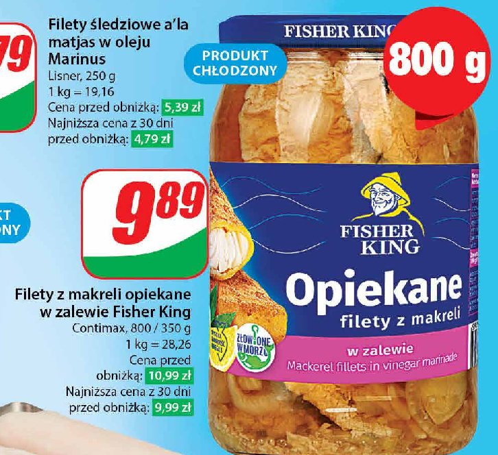 Filety śledziowe opiekane w zalewie octowej Fisher king promocja