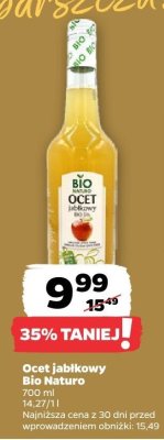 Ocet jabłkowy Bio Naturo promocja w Netto