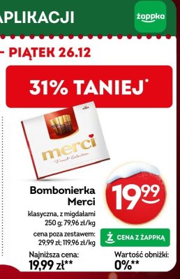 Bombonierka Merci klasyczna, z migdałami 250 g promocja w Żabka