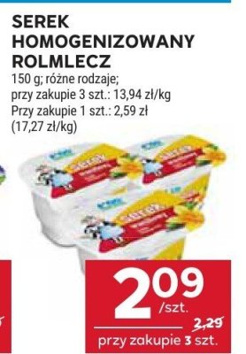 Serek homogenizowany Rolmlecz różne rodzaje promocja w Stokrotka