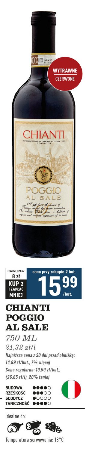 Wino Chianti poggio al sale promocja w Biedronka