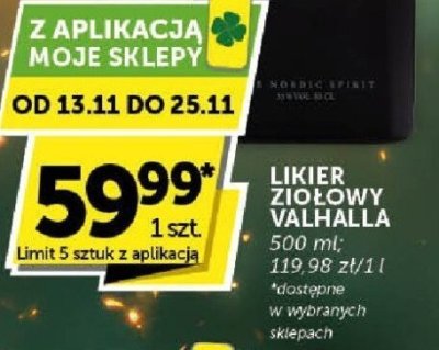 Likier ziołowy Valhalla promocja w Groszek
