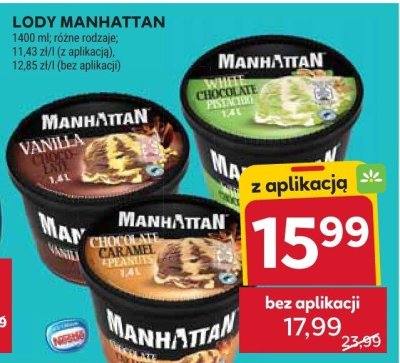 Lody Manhattan różne rodzaje promocja w Stokrotka