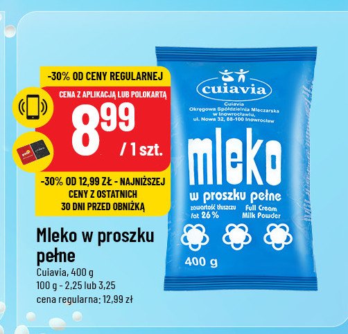 Mleko w proszku Cuiavia promocja