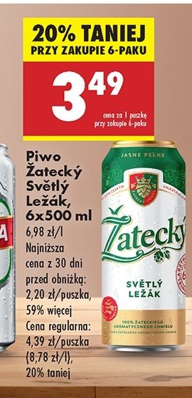 Piwo Zatecky svetly lezak promocja w Biedronka