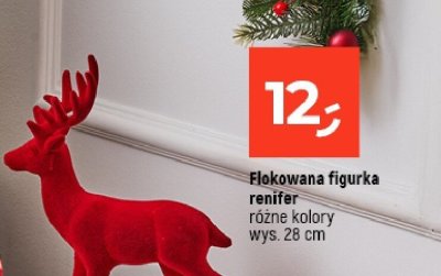 Flokowana figurka renifer różne kolory wys. 28 cm promocja w Dealz