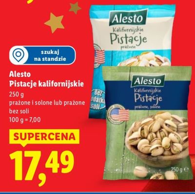 Pistacje kalifornijskie Alesto promocja w Lidl