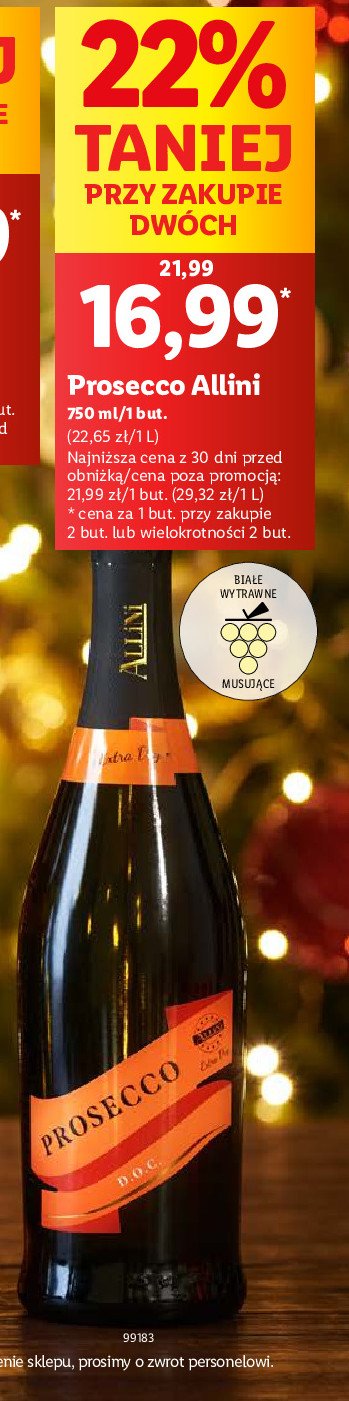 Wino ALLINI PROSECCO promocja w Lidl