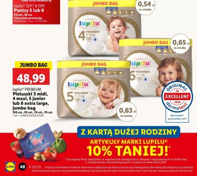 Pieluchy midi 3 Lupilu premium promocja