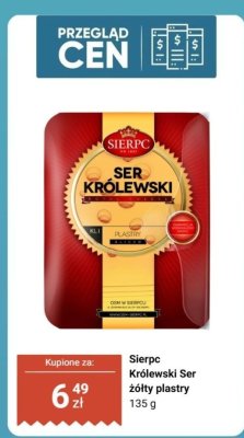 Królewski Ser żółty plastry 135 g promocja w Biedronka