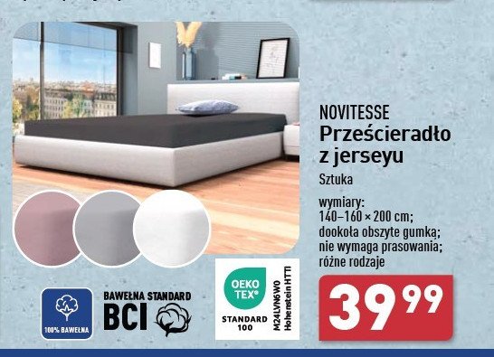 Prześcieradło z jerseyu 140-160 x 200 cm Novitesse promocja