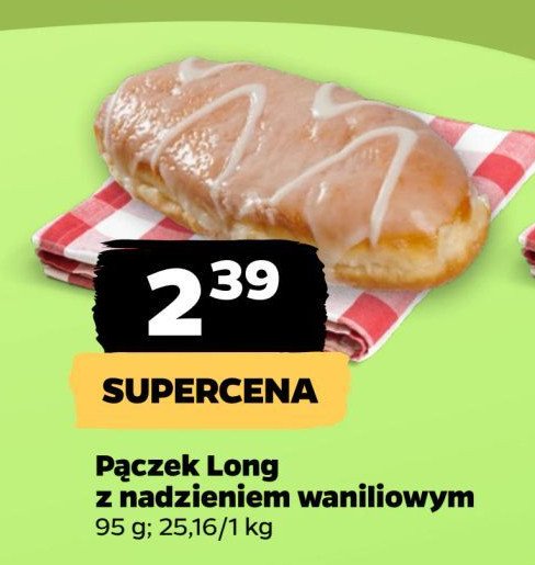 Pączek long z nadzieniem waniliowm promocja