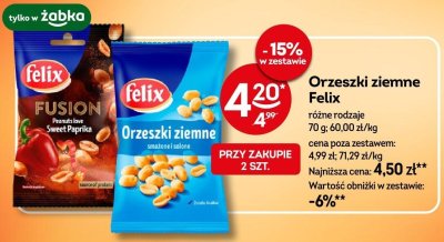 Orzeszki ziemne Felix różne rodzaje promocja w Żabka