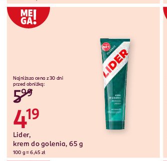 Krem do golenia Lider classic Lider (miraculum) promocja