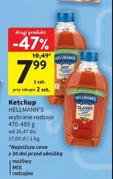 Ketchup łagodny classic Hellmann's promocja