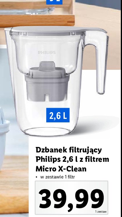 Dzbanek filtrujący 2.6 l + filtr Philips promocja