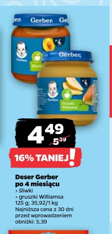 Deserek śliwki Gerber promocja w Netto