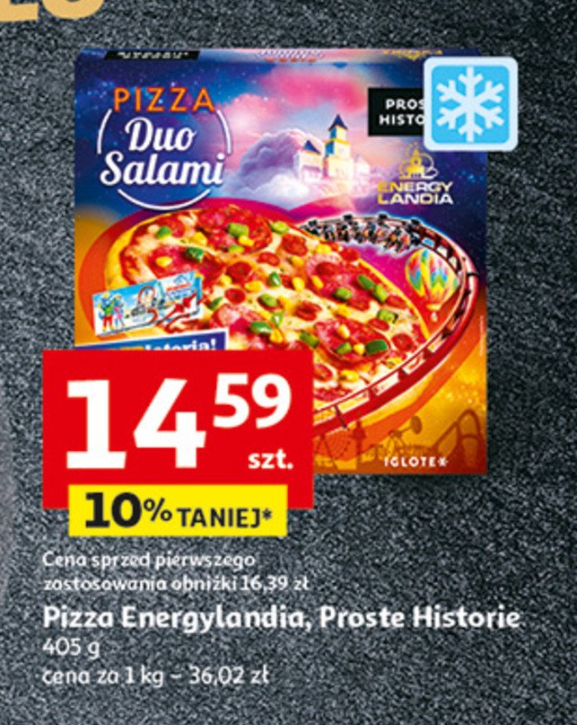 Pizza duo salami Iglotex proste historie promocja