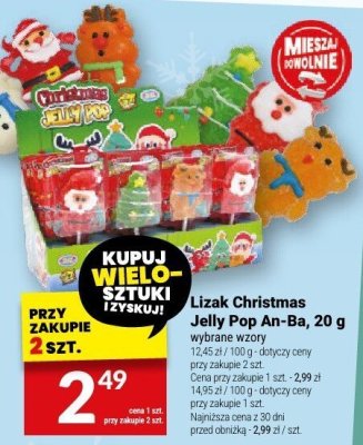 Lizak Christmas Jelly Pop An-Ba, 20 g promocja w Twój Market