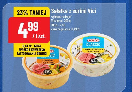 Sałatka surimi z ananasem i warzywami Vici promocja