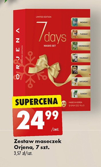 Zestaw masek na p艂achcie 7 dni tygodnia Orjena promocja