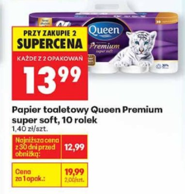 Papier toaletowy Premium super soft, 10 rolek promocja w Biedronka
