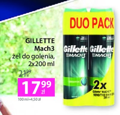 Żel do golenia sensitive Gillette mach3 promocja