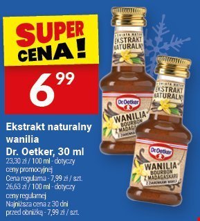 Ekstrakt naturalny wanilia Dr. Oetker, 30 ml promocja w Twój Market