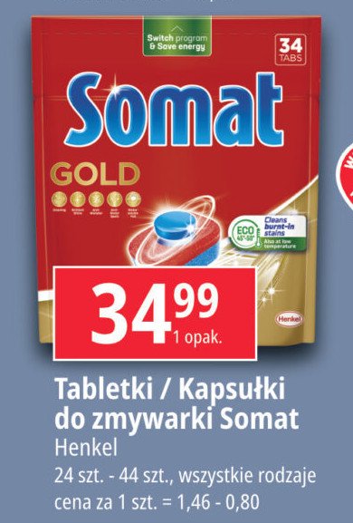 Tabletki do zmywarki Somat Gold promocja w Leclerc