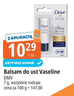 Balsam do ust Dove Essential Nourshing DMV promocja w Leclerc