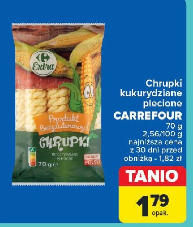 Chrupki kukurydziane plecione bezglutenowe Carrefour promocja