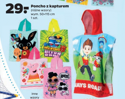 Poncho pla偶owe dzieci臋ce z kapturem kr贸liczek bing promocja