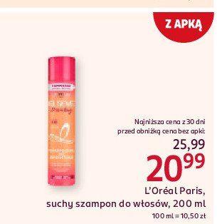 Szampon suchy zwiększający objętość L'oreal elseve dream long promocja w Rossmann